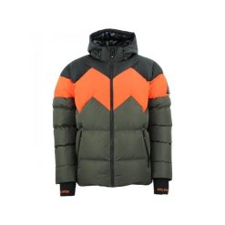 Kurtka narciarska Peak Mountain. Zielone kurtki narciarskie i snowboardowe damskie Peak Mountain, m, bez wzorów, bez kaptura, narciarskie. W wyprzedaży za 498.50 zł.