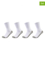 Skechers Skarpety (4 pary) w kolorze białym do tenisa rozmiar: 35-38. Białe skarpetki męskie Skechers, bez wzorów, z materiału. Za 41.69 zł.