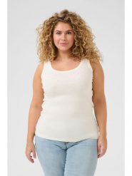 KAFFE curve Top w kolorze kremowym rozmiar: XL. Brązowe topy damskie KAFFE curve, xl, bez wzorów, bez kołnierzyka. Za 78.99 zł.