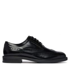 Półbuty Tommy Hilfiger. Czarne buty wizytowe męskie Tommy Hilfiger, bez zapięcia. Za 699.99 zł.