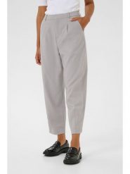 Kaffe Spodnie w kolorze szarym rozmiar: 44. Szare spodnie materiałowe damskie Kaffe, bez wzorów, z materiału, z podwyższonym stanem. Za 208.99 zł.