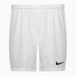 Spodenki piłkarskie damskie Nike Dri-FIT Park III Knit Short. Białe szorty damskie Nike, bez wzorów, sportowe. Za 60.00 zł.