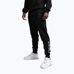 Spodnie męskie BOXRAW A.B.C. Bottoms. Czarne spodnie materiałowe męskie BOXRAW, bez wzorów, z bawełny, eleganckie. Za 199.99 zł.