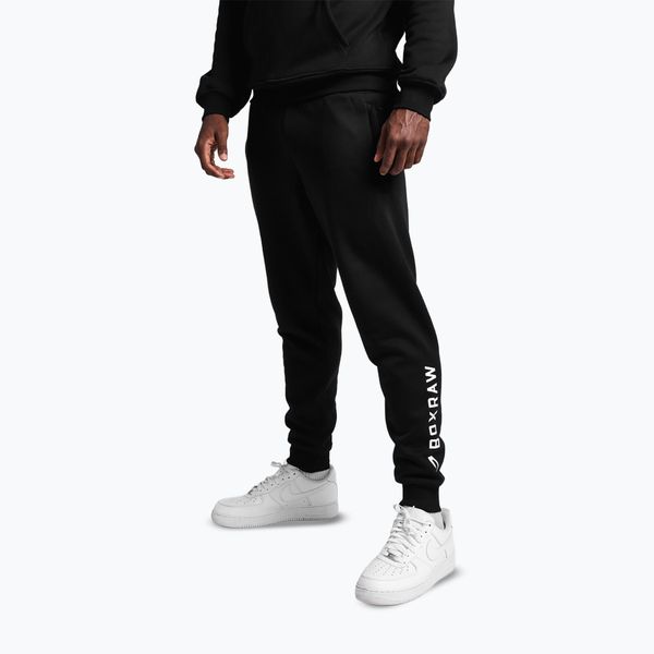 Spodnie męskie BOXRAW A.B.C. Bottoms. Czarne spodnie materiałowe męskie BOXRAW, bez wzorów, z bawełny, eleganckie. Za 199.99 zł.