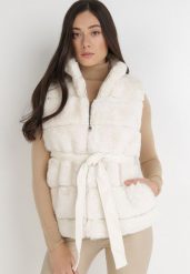 Kremowa Dwustronna Kamizelka Adale. Brązowe kamizelki damskie Born2be, l. Za 149.99 zł.
