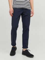 Jack & Jones Spodnie chino "Marco" w kolorze granatowym rozmiar: W36/L32. Niebieskie spodnie materiałowe męskie Jack & Jones, z aplikacjami, z bawełny. Za 151.45 zł.