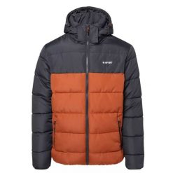 Kurtka męska ocieplana Hi-Tec Safi SP - pomarańczowo-czarna, Rozmiar XXL. Brązowe kurtki męskie Hi-tec, m, bez wzorów, z materiału, sportowe, bez kaptura. Za 159.99 zł.