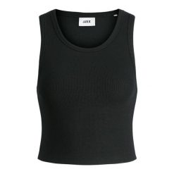 Damski tank top JJXX fallon. Czarne topy damskie JJXX, bez wzorów, z dzianiny, bez kołnierzyka. Za 111.00 zł.