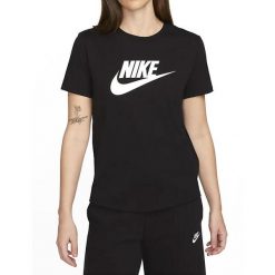 Koszulka z krótkim rękawem Damska Nike ICN DX7906 010 Czarny. Czarne bluzki damskie Nike, l, bez wzorów, sportowe, bez kołnierzyka, bez ramiączek. Za 126.99 zł.