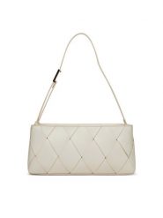 Calvin Klein Torebka Ck Woven Elongated Shoulder Bag K60K612992 Biały. Białe torebki klasyczne damskie CALVIN KLEIN, bez wzorów, ze skóry, bez dodatków. Za 449.99 zł.