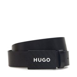 Pasek Męski HUGO. Czarne paski męskie Hugo, bez wzorów. Za 223.99 zł.