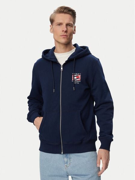 Tommy Hilfiger Bluza MW0MW43382 Granatowy Regular Fit. Niebieskie bluzy bez kaptura męskie Tommy Hilfiger, m, z bawełny. Za 569.99 zł.