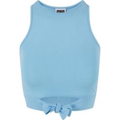Damski crop top z kokardą Urban Classics. Niebieskie topy damskie Urban Classics, bez wzorów, bez kołnierzyka. Za 102.50 zł.
