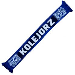 Szalik piłkarski Lech Poznań Kolejorz. Niebieskie szaliki i kominy damskie KKS LECH POZNAŃ, bez wzorów. Za 44.99 zł.