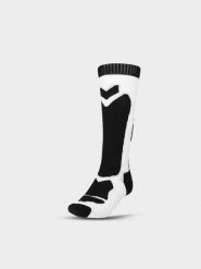 4F Skarpety narciarskie z wełną Merino uniseks - czarne 39-42. Czarne skarpetki męskie 4f, bez wzorów, z elastanu. Za 49.99 zł.