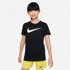 Koszulka z krótkim rękawem Nike CW6941 010 Czarny. Czarne bluzki damskie Nike, m, bez wzorów, z bawełny, sportowe, bez kołnierzyka, bez ramiączek. Za 183.99 zł.