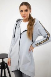 Bluza z suwakiem z tyłu szara. Szare bluzy z kapturem damskie KESI, l, z bawełny. Za 198.65 zł.