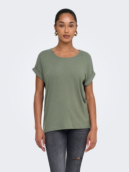 ONLY Koszulka w kolorze khaki rozmiar: S. Brązowe bluzki damskie Only, s, bez wzorów, bez kołnierzyka. Za 60.95 zł.