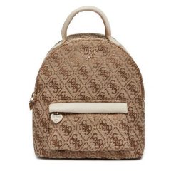 Plecak Guess. Brązowe plecaki damskie Guess, z aplikacjami. Za 169.99 zł.