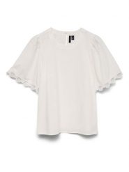 Vero Moda Bluzka w kolorze białym rozmiar: XS. Białe bluzki damskie Vero Moda, xs, bez wzorów, z bawełny, bez kołnierzyka, bez ramiączek. Za 52.42 zł.