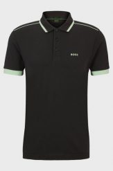 Koszulka Polo męska BOSS Paddy 1 Charcoal regular fit czarna (50512995-016). Szare koszulki polo męskie Boss, m, bez wzorów, bez ramiączek. Za 279.00 zł.