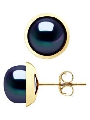 Pearline Złote kolczyki-wkrętki z perłami rozmiar: onesize. Niebieskie kolczyki damskie Pearline, z perłą, złote. Za 739.99 zł.