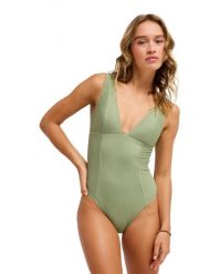Jednoczęściowy strój kąpielowy dla Kobiety ROXY LOVE Zielony. Zielone stroje jednoczęściowe damskie Roxy, xs, bez wzorów. Za 339.99 zł.