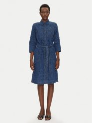 Olsen Sukienka jeansowa 13002015 Granatowy Regular Fit. Niebieskie sukienki damskie Olsen, bez wzorów, z bawełny, bez kołnierzyka, bez ramiączek. Za 589.99 zł.