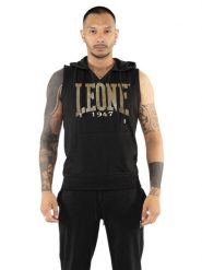 Leone Stripe Gold Bluza bez rękawów z kapturem dla mężczyzn. Czarne bluzy sportowe męskie LEONE 1947 APPAREL, m, z bawełny. Za 218.92 zł.