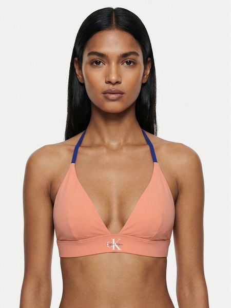 Calvin Klein Swimwear Góra od bikini LV00Q61225 Różowy. Czerwone bikini damskie Calvin Klein Swimwear, bez wzorów. Za 229.99 zł.