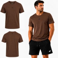 T-SHIRT MĘSKI 4F KOSZULKA SPORTOWA KOLEKCJA LIMITOWANA M3947 SS26. Zielone t-shirty sportowe męskie 4f, m, z bawełny, bez ramiączek, na fitness i siłownię. Za 116.00 zł.