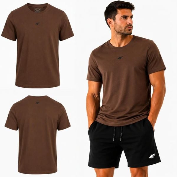 T-SHIRT MĘSKI 4F KOSZULKA SPORTOWA KOLEKCJA LIMITOWANA M3947 SS26. Zielone t-shirty sportowe męskie 4f, m, z bawełny, bez ramiączek, na fitness i siłownię. Za 116.00 zł.