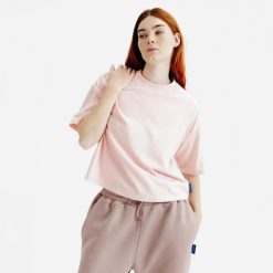 Koszulka crop top damska Elementals. Niebieskie bluzki sportowe damskie Decathlon, xl, bez wzorów, z bawełny, bez ramiączek. Za 49.99 zł.