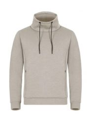 Clique Hobart bluza z wysokim kołnierzem z tkaniny air-layer — Stone. Brązowe bluzy bez kaptura męskie CLIQUE, m, z elastanu. Za 193.30 zł.