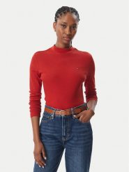 Tommy Hilfiger Bluzka Cody WW0WW47307 Czerwony Slim Fit. Czerwone bluzki damskie Tommy Hilfiger, xl, bez wzorów, z bawełny, bez ramiączek. Za 211.99 zł.