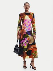 Desigual Sukienka codzienna Petals Lacroix 24WWVW18 Kolorowy Regular Fit. Sukienki damskie Desigual, na co dzień, xs, bez wzorów, z wiskozy, bez kołnierzyka, bez ramiączek, proste. Za 339.99 zł.