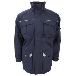 Długi Płaszcz Męski Sabre. Niebieskie płaszcze męskie RESULT, l, z aplikacjami, z materiału. Za 228.99 zł.