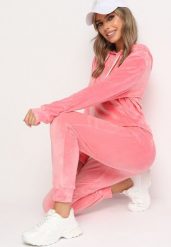 Różowy Komplet Dresowy z Bawełną Bluza z Kapturem i Kieszenią Spodnie z Gumką w Talii Quesaria. Czerwone bluzy z kapturem damskie Born2be, l, z bawełny. Za 89.99 zł.
