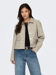 JDY Kurtka przejściowa w kolorze beżowym rozmiar: S. Brązowe kurtki damskie JDY, s, bez wzorów, bez kaptura. Za 165.99 zł.