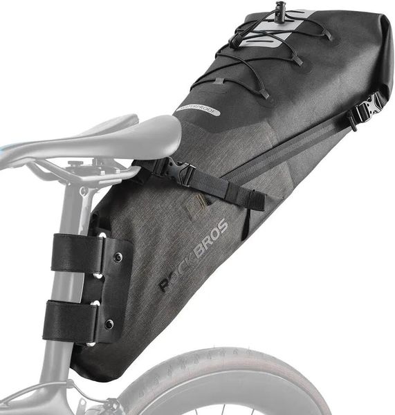Duża torba rowerowa na siodło ROCKBROS. Czarne torebki klasyczne damskie ROCKBROS, bez wzorów, z nylonu, duże, bez dodatków. Za 332.96 zł.