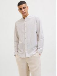 Jack & Jones Koszula - Regular fit - w kolorze biało-beżowym rozmiar: M. Białe koszule męskie Jack & Jones, m, bez wzorów, z bawełny, bez kołnierzyka, bez ramiączek. Za 96.83 zł.