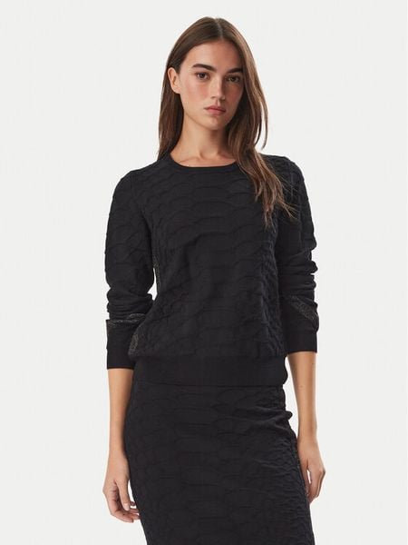 Liu Jo Sport Sweter TF6183 MS49I Czarny Regular Fit. Czarne swetry klasyczne damskie Liu Jo Sport, xs, z wiskozy, bez kołnierzyka. Za 599.99 zł.