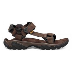 Sandały turystyczne męskie Teva Terra Fi 5 Universal Leather. Brązowe sandały męskie Teva, bez zapięcia. Za 429.99 zł.