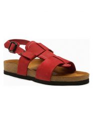 Comfortfusse Skórzane sandały "Likya" w kolorze czerwonym rozmiar: 39. Czerwone sandały damskie Comfortfusse, bez wzorów, z nubiku, bez obcasa. Za 252.99 zł.