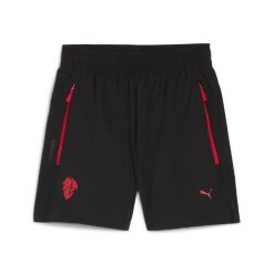 Młodzieżowe szorty z tkaniny AC Milan PUMATECH o luźnym kroju PUMA. Czarna szorty damskie Puma, bez wzorów, z tkaniny, młodzieżowe. Za 239.00 zł.