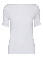 Vero Moda Koszulka "Panda" w kolorze białym rozmiar: L. Białe bluzki damskie Vero Moda, l, bez wzorów, z bawełny, bez kołnierzyka. Za 74.63 zł.