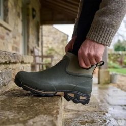 Botki Rouchette Clean Land. Zielone buty zimowe męskie Rouchette, z gumy, przed kostkę, bez zapięcia. Za 279.50 zł.