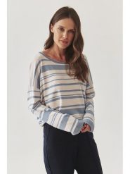 TATUUM Sweter w kolorze błękitno-białym rozmiar: L. Białe swetry klasyczne damskie Tatuum, l, z bawełny, bez kołnierzyka. Za 139.20 zł.