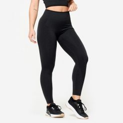 Legginsy do treningu siłowego damskie Domyos seamless. Czarne legginsy damskie DOMYOS, m, bez wzorów, z elastanu. Za 99.99 zł.