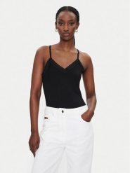 Morgan Top 192-BARBA.N Czarny Slim Fit. Czarne topy damskie Morgan, s, bez wzorów, z wiskozy, bez kołnierzyka. Za 59.99 zł.